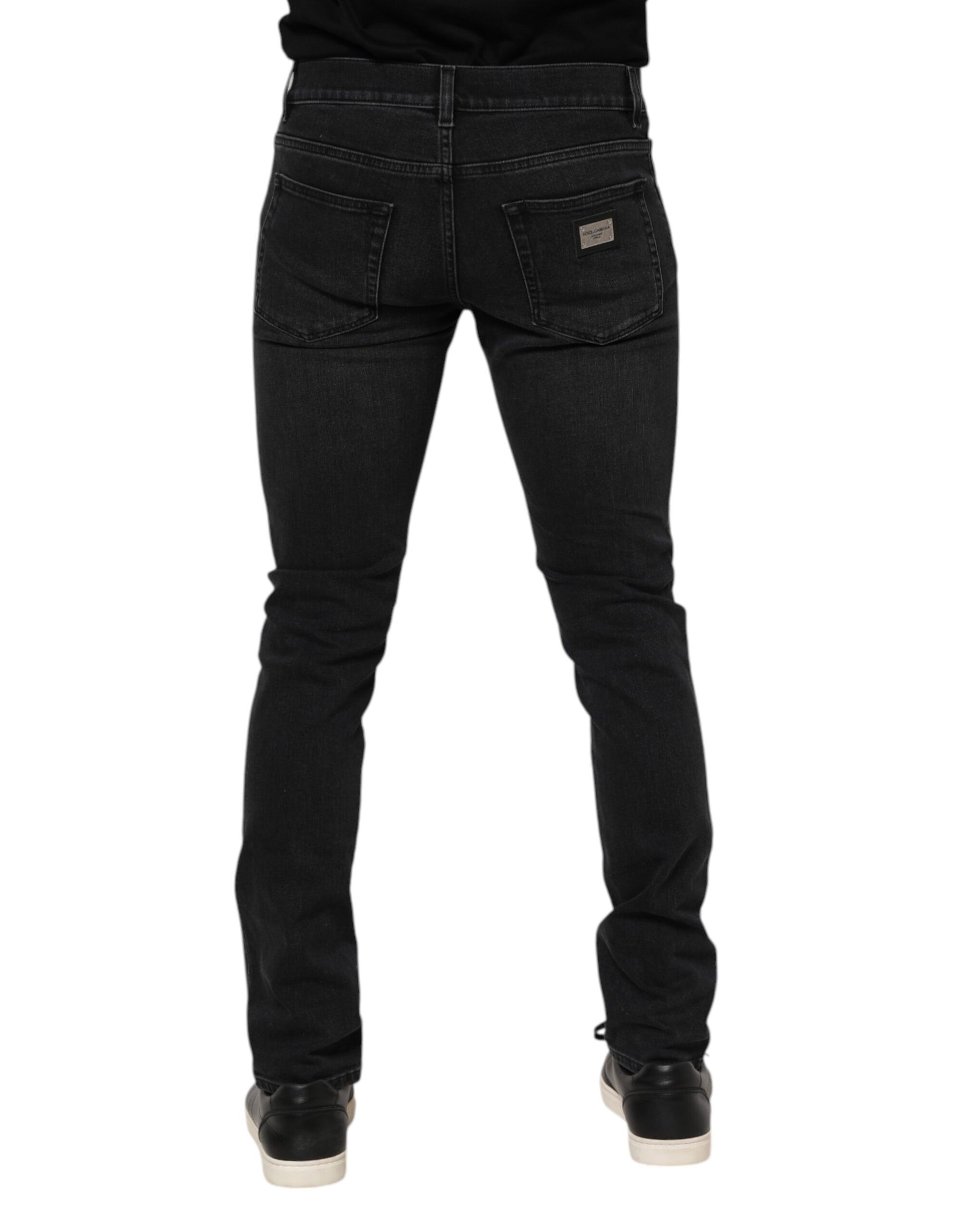 Dolce & Gabbana Black Washed Cotton Skinny Denim Jeans