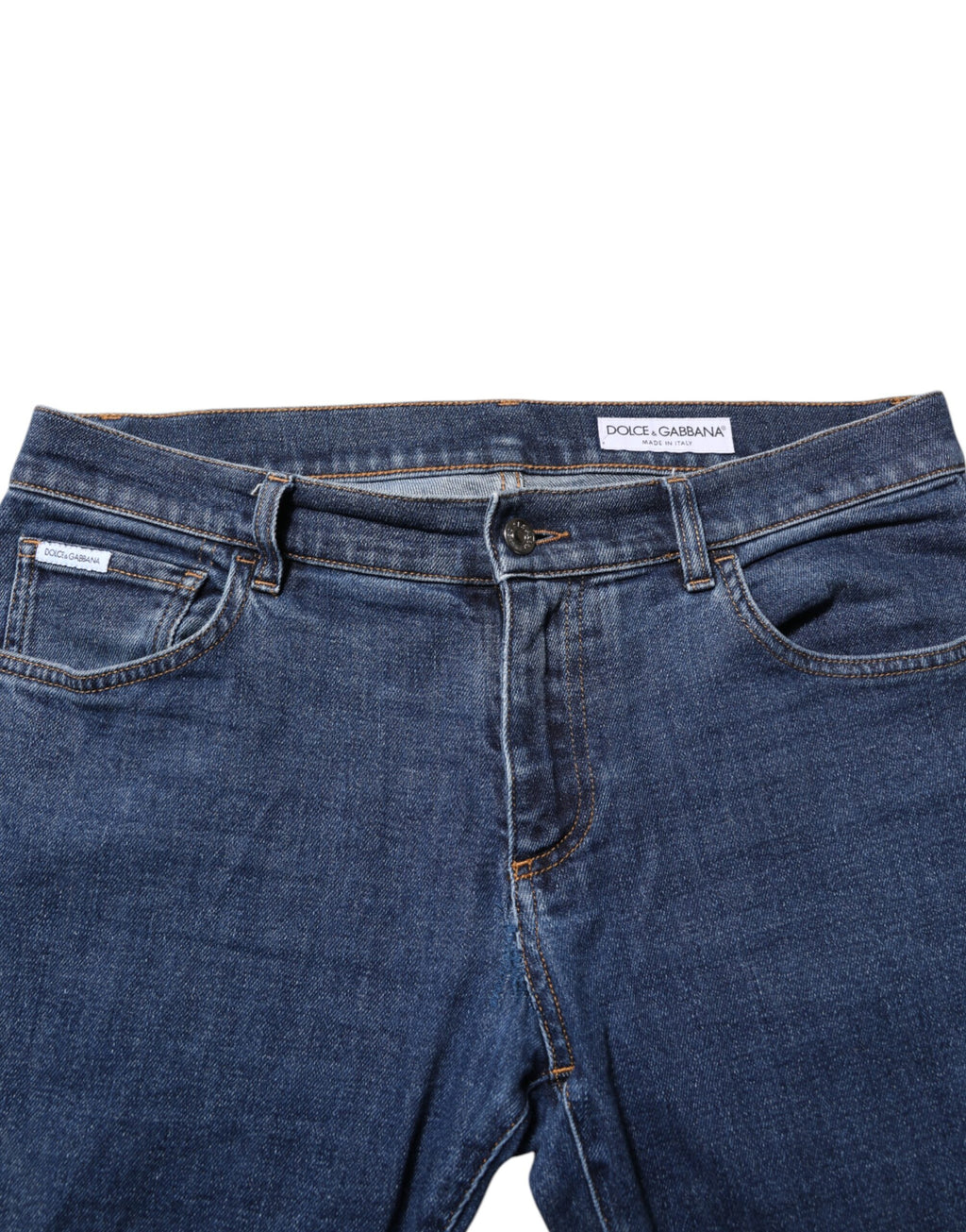 Blaue Skinny-Jeans aus Baumwoll-Logo