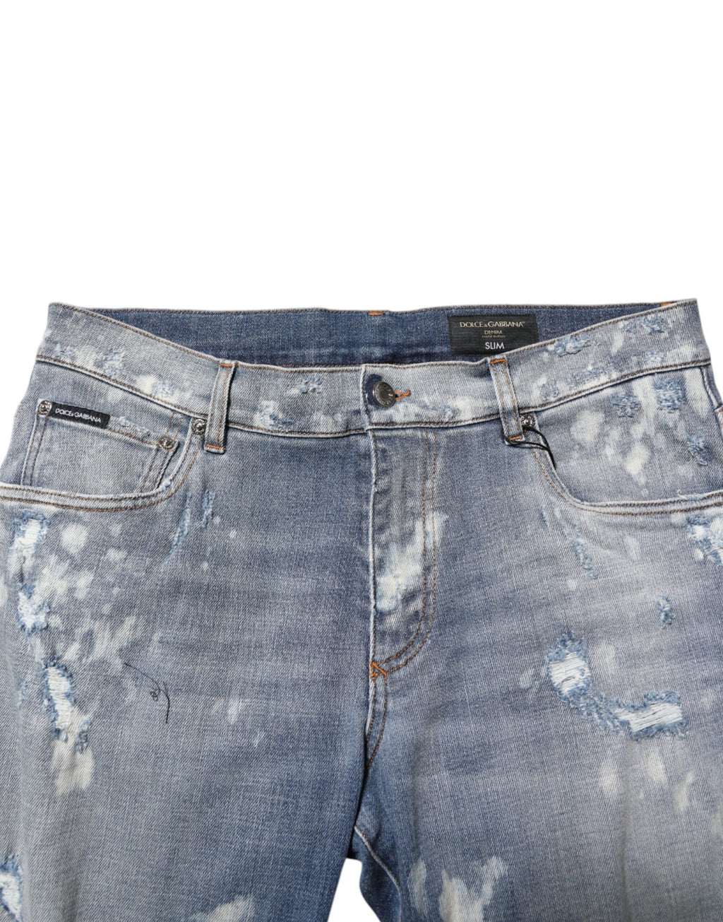 Blaue zerfetzte Slim Fit Herren Jeans aus Baumwolle