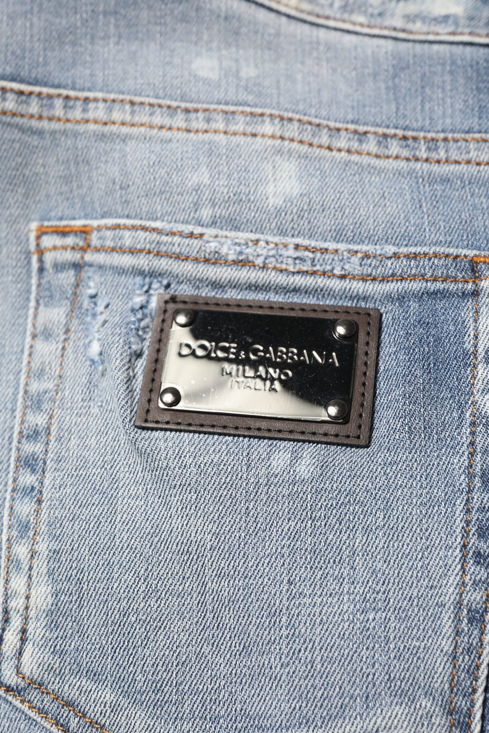 Blaue zerfetzte Slim Fit Herren Jeans aus Baumwolle