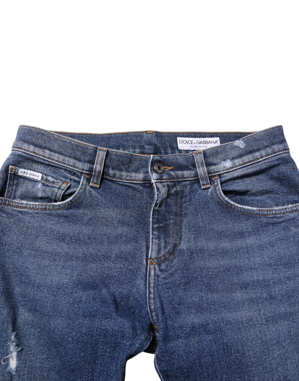 Blaue Skinny Jeans aus Baumwolle mit Logo-Plakette für Herren