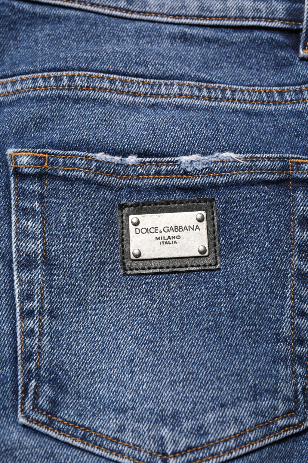 Blaue Skinny Jeans aus Baumwolle mit Logo-Plakette für Herren