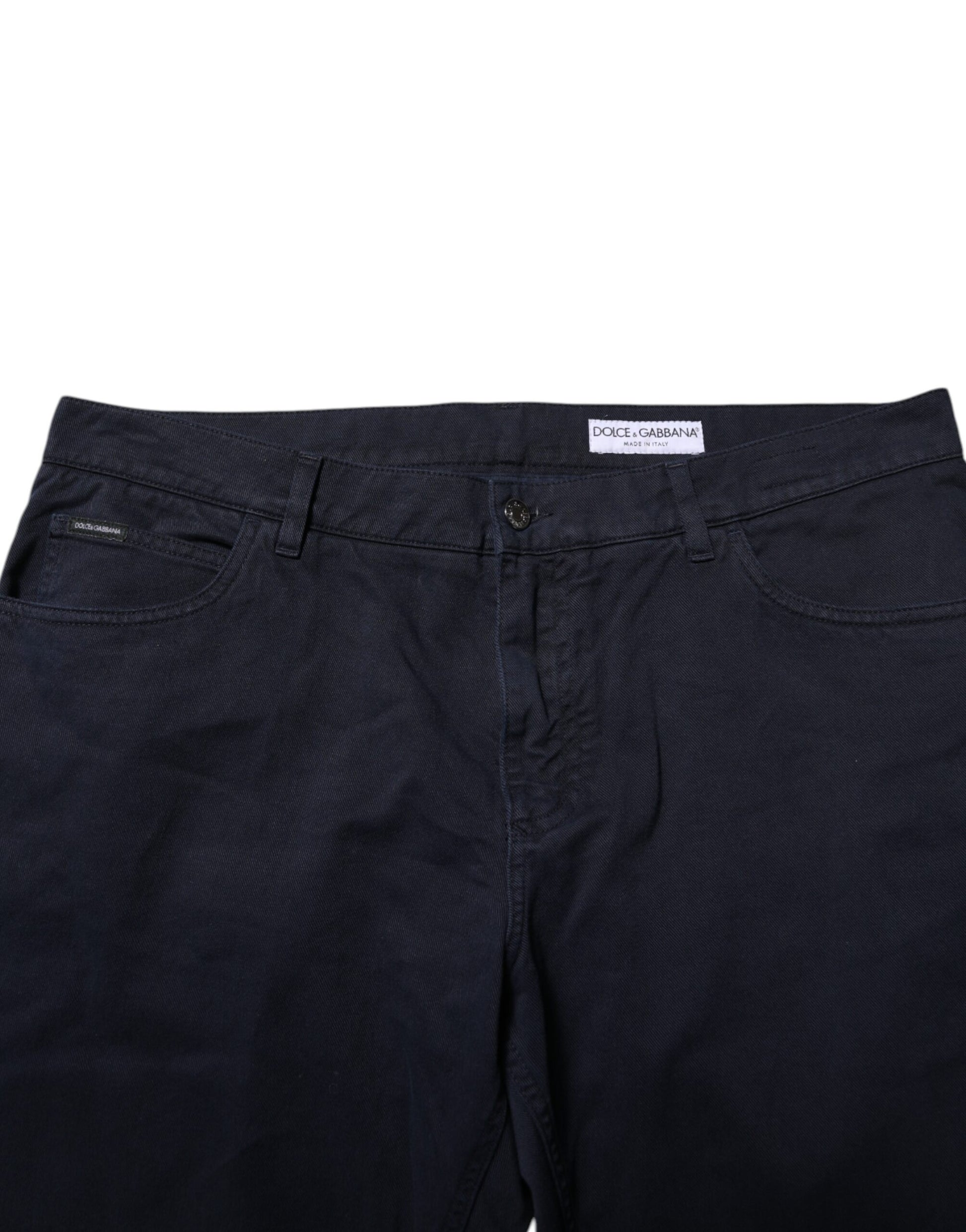 Schwarze, schmal zulaufende Jeans aus Baumwolle