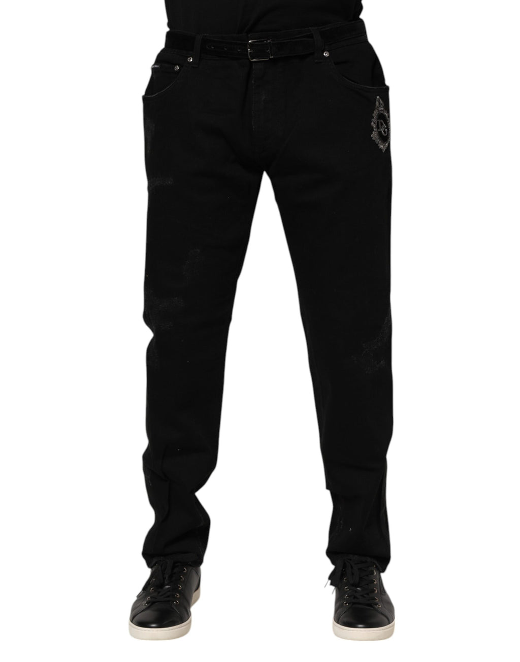 Schwarze Skinny Jeans aus Baumwolle für Herren