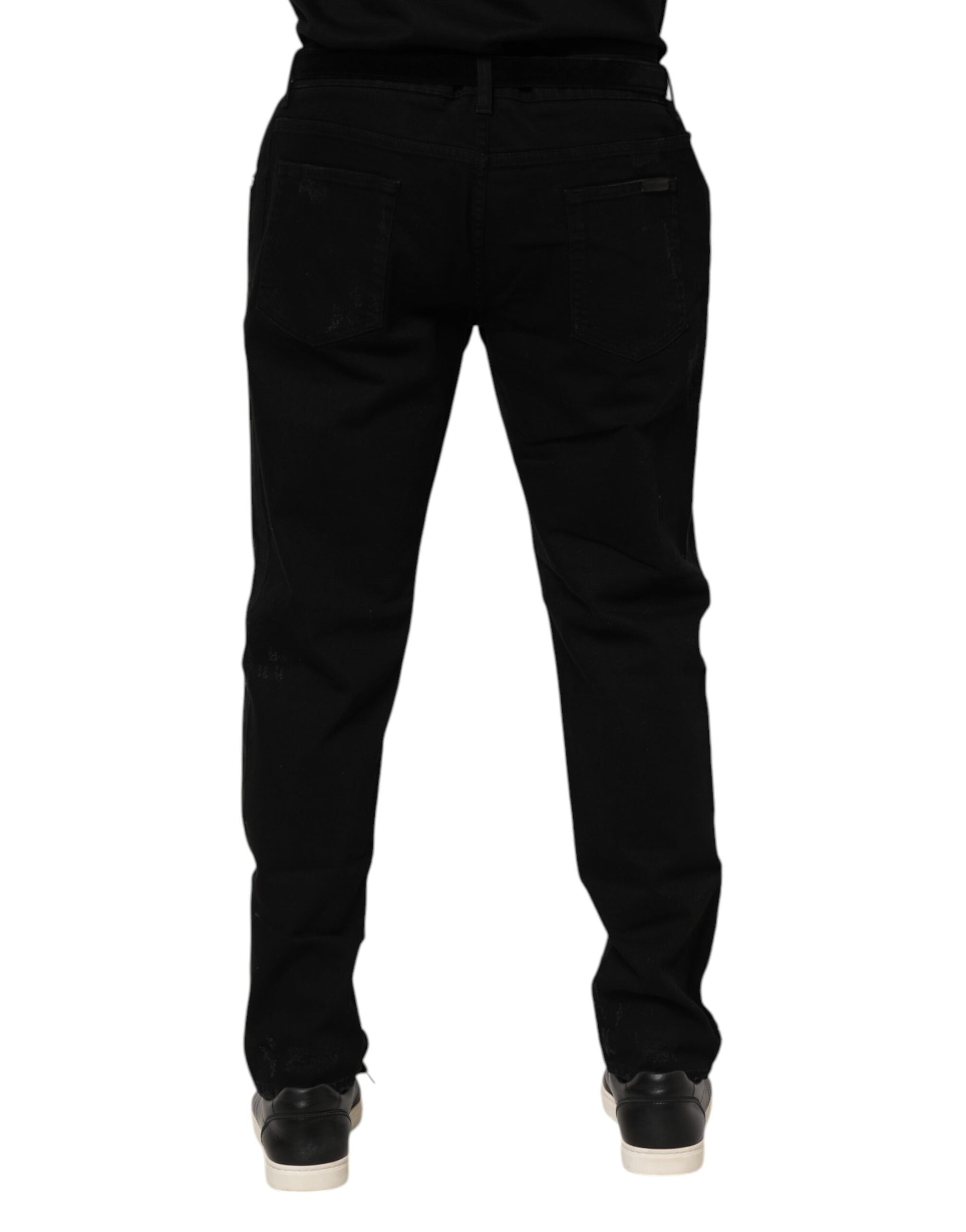 Schwarze Skinny Jeans aus Baumwolle für Herren