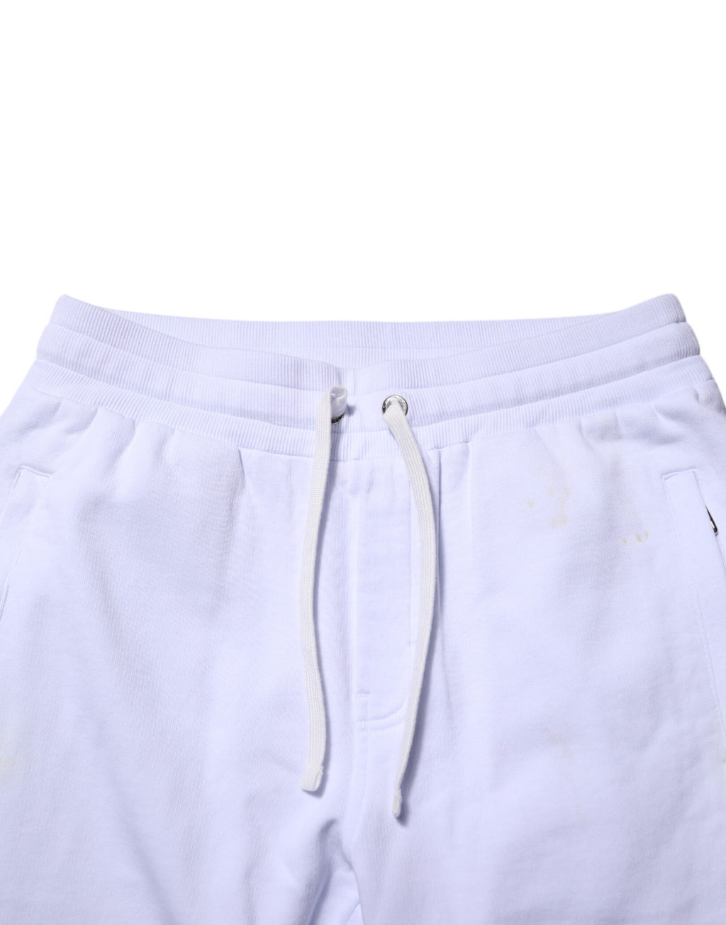 Dolce & Gabbana White Cotton Drawstring Jogger Pants