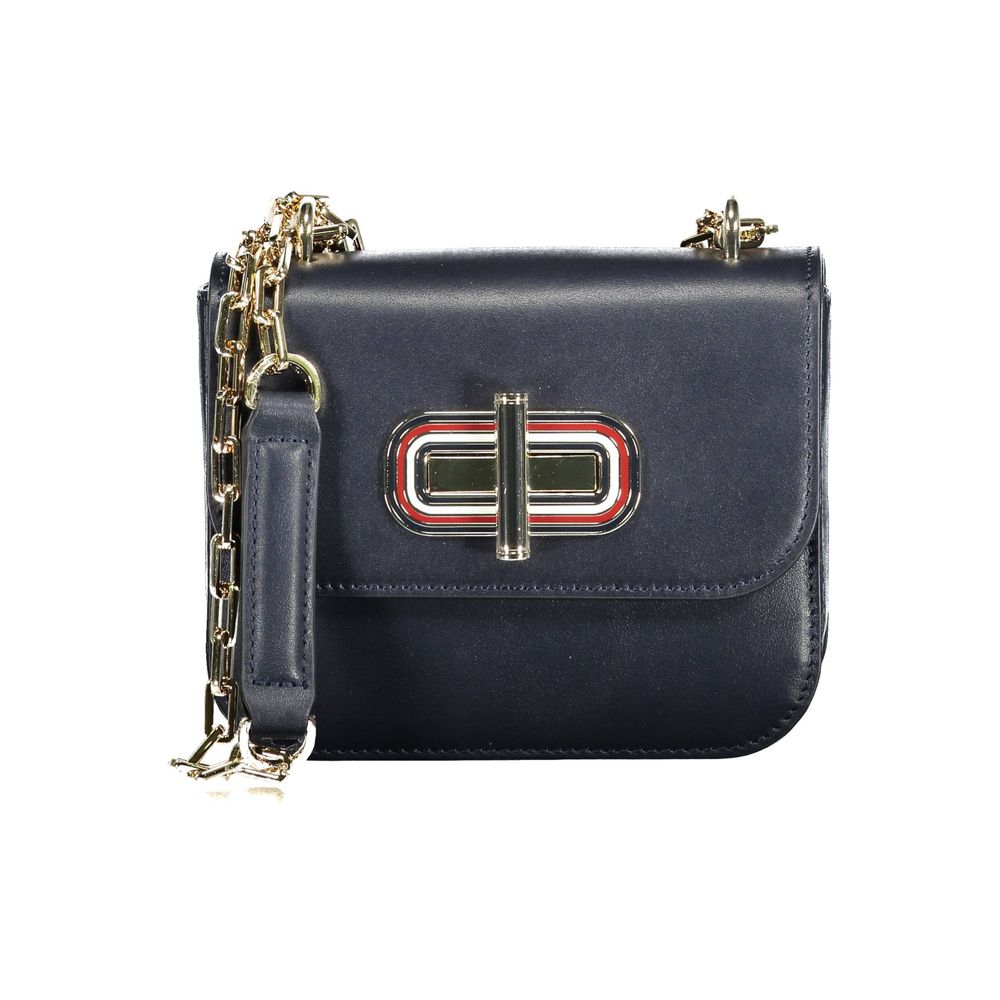 Blaue Lederhandtasche