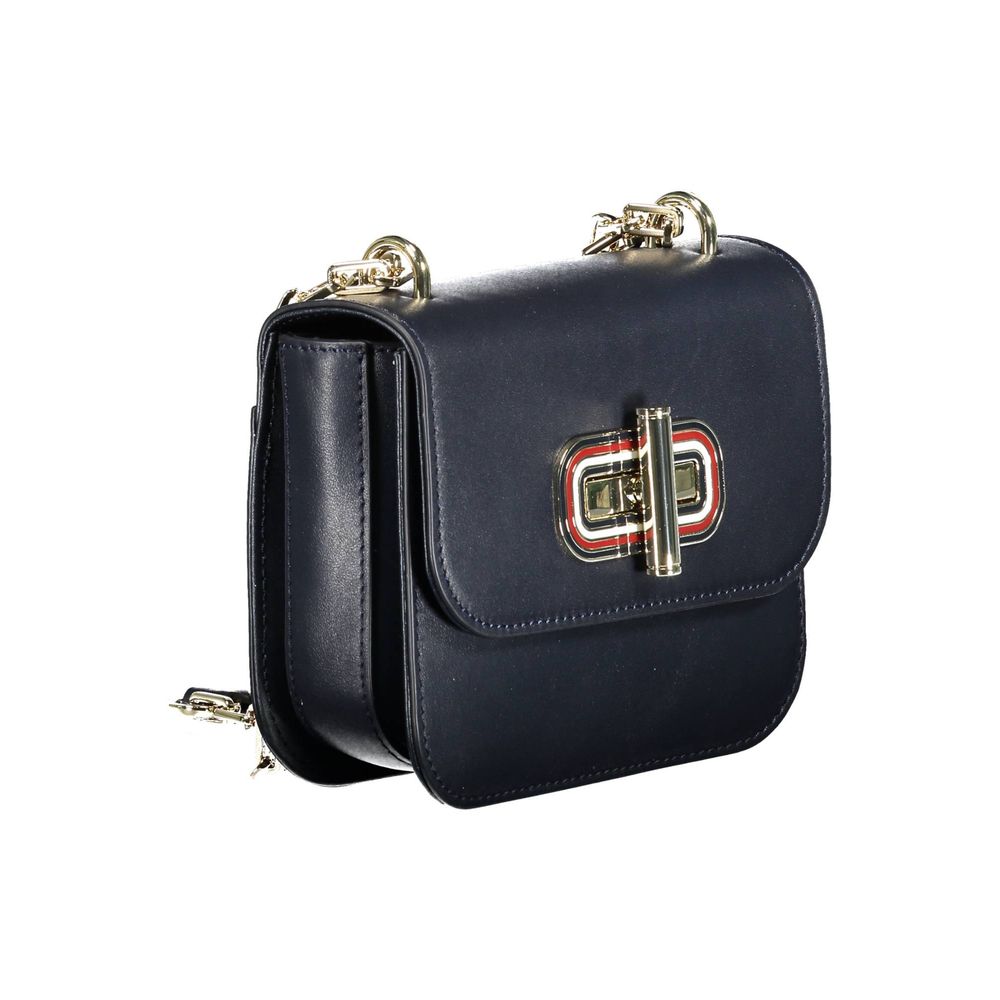 Blaue Lederhandtasche