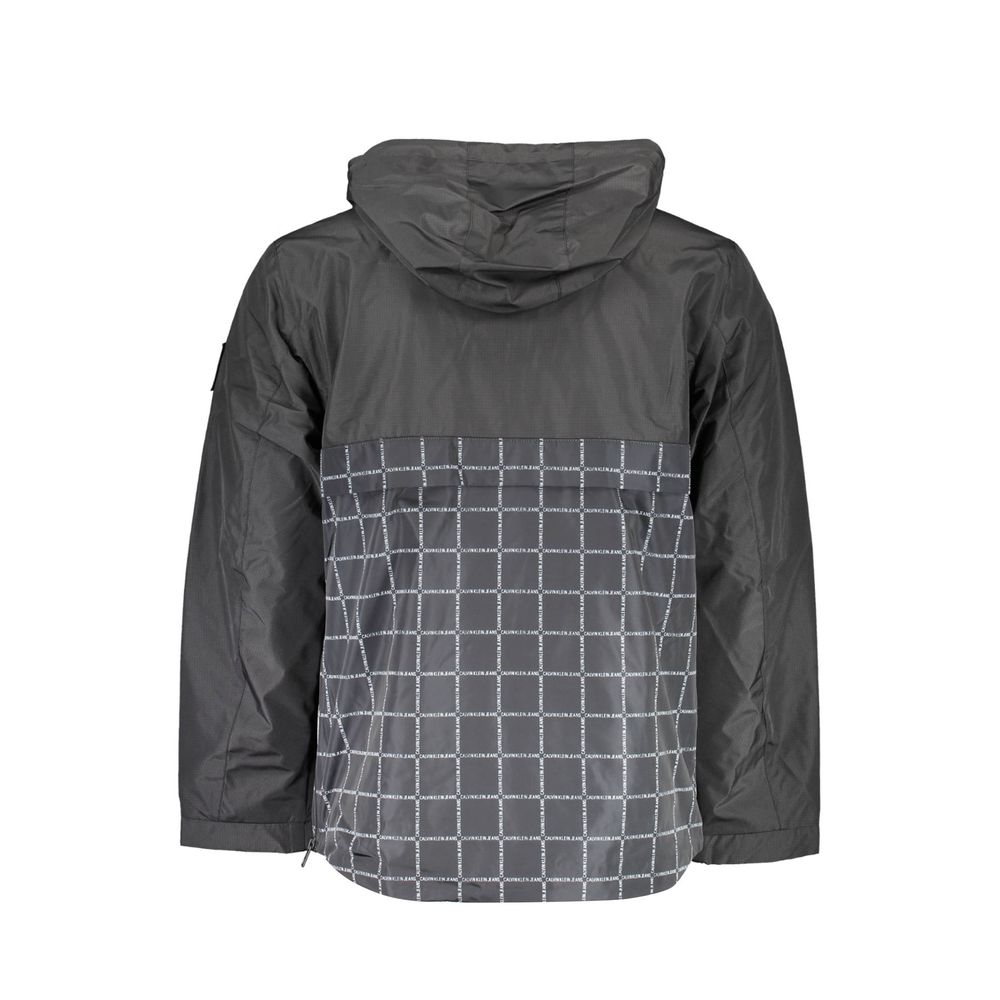 Schwarze Polyesterjacke