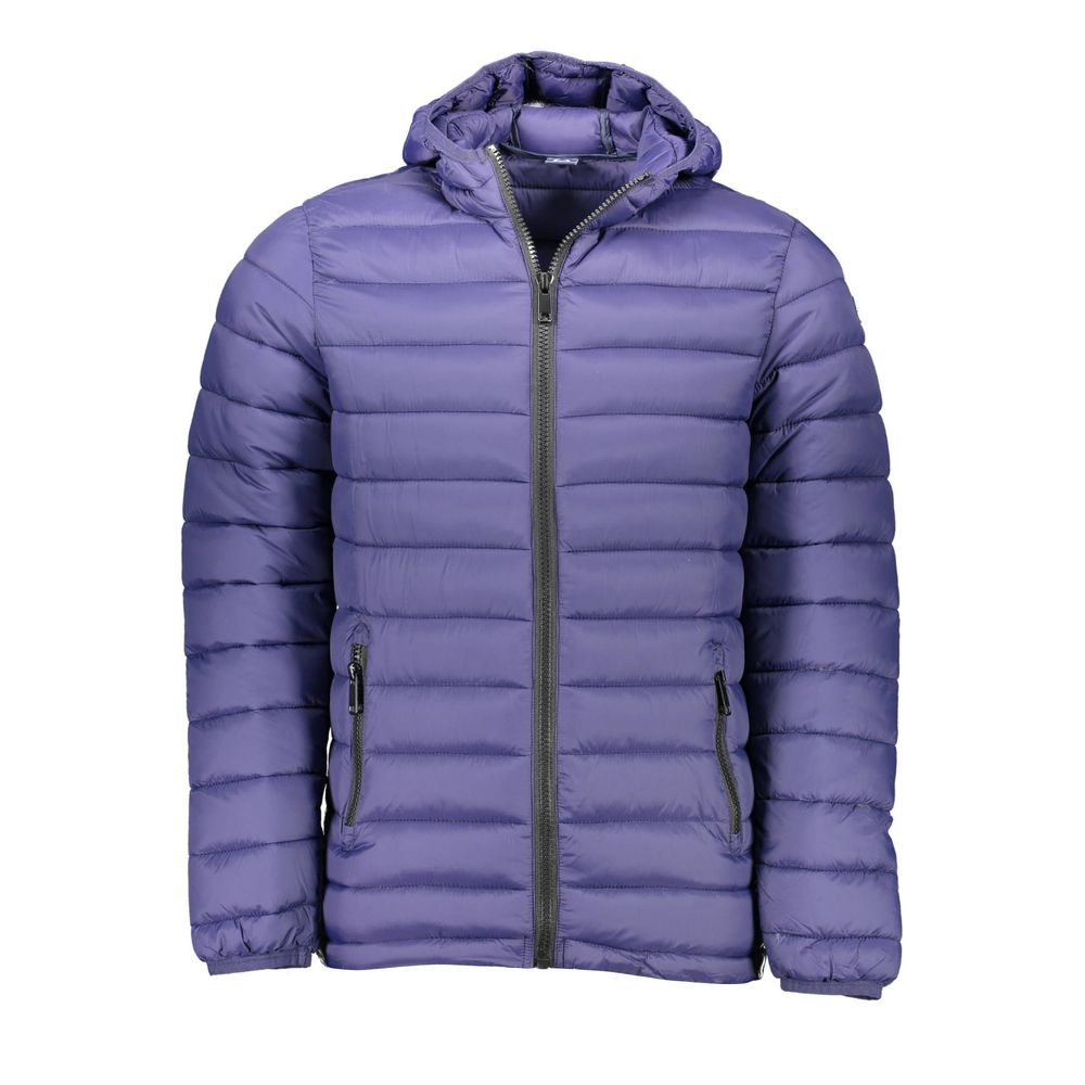 Blaue Polyesterjacke