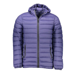 Blaue Polyesterjacke