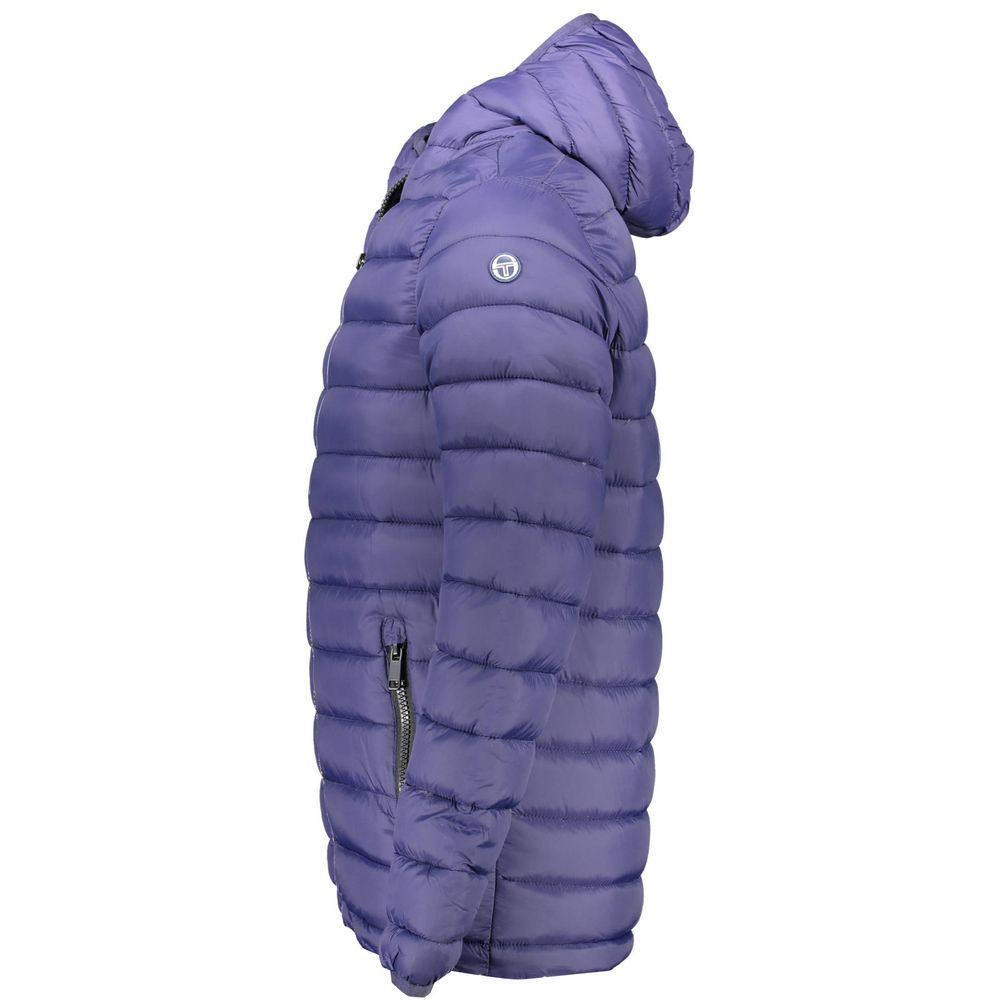 Blaue Polyesterjacke