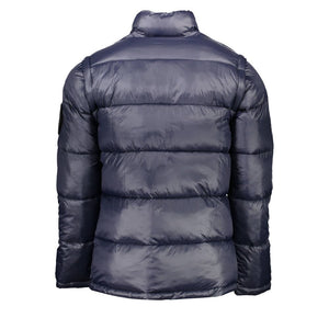 Blaue Polyesterjacke