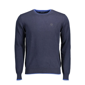 Blauer Baumwollpullover