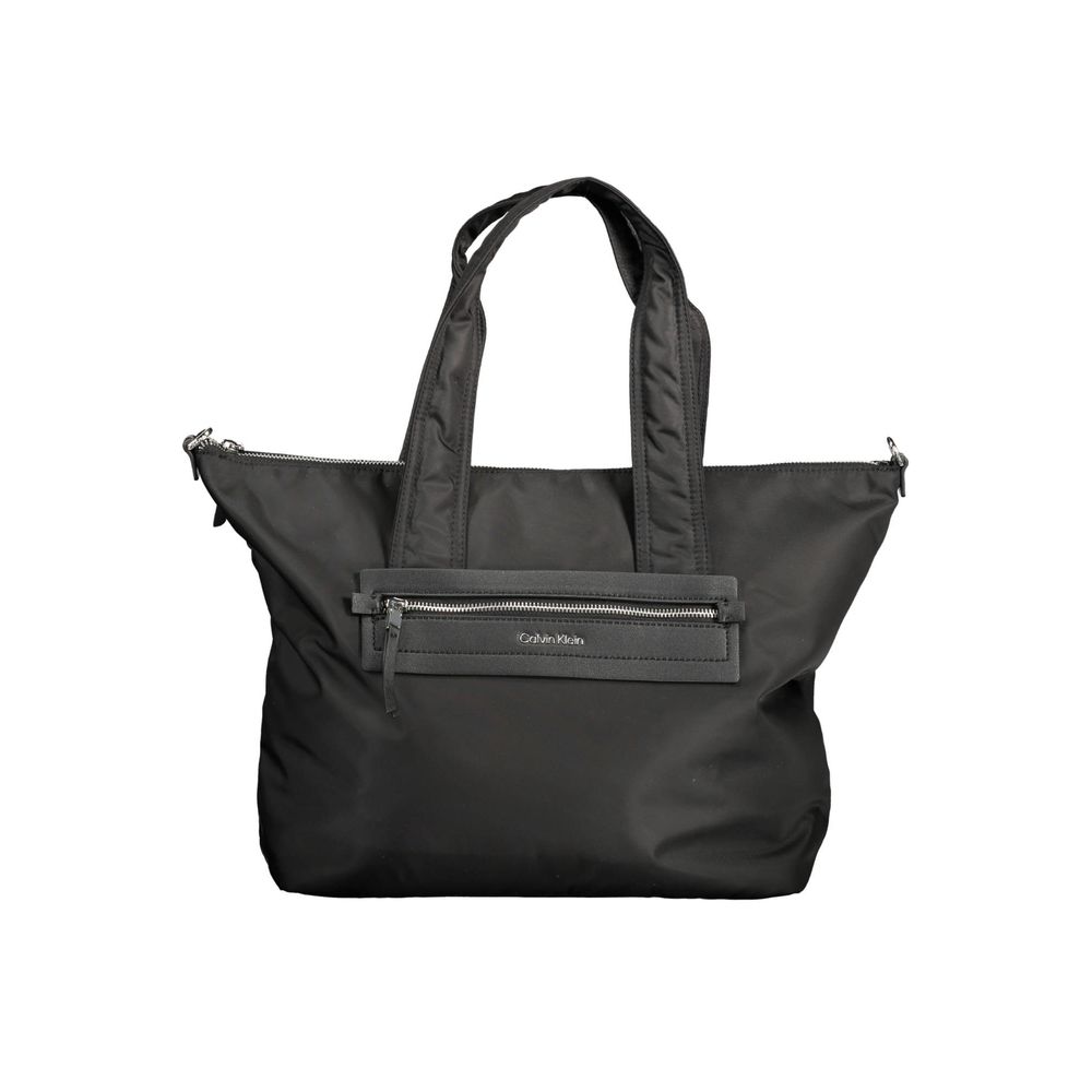 Schwarze Polyester-Handtasche