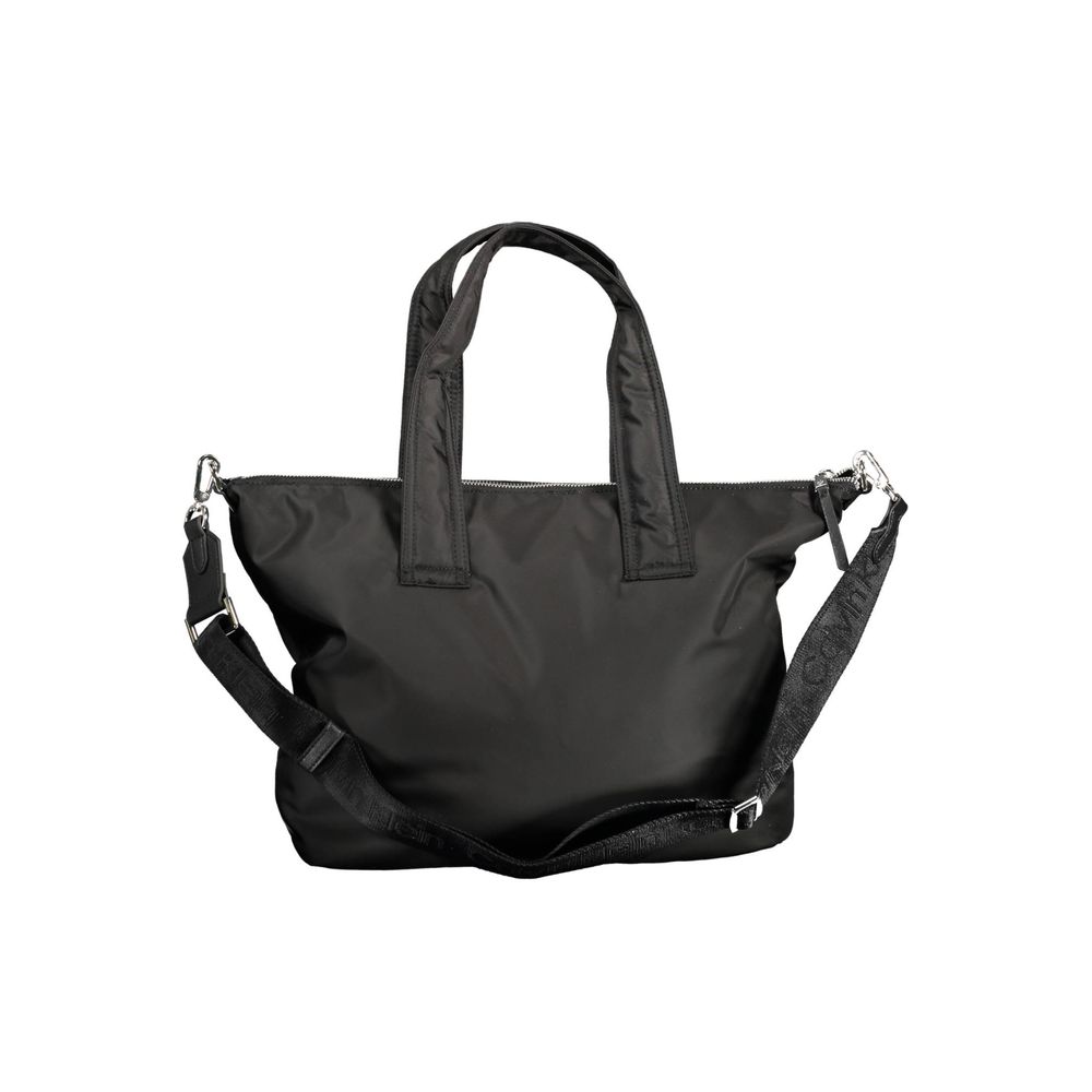 Schwarze Polyester-Handtasche