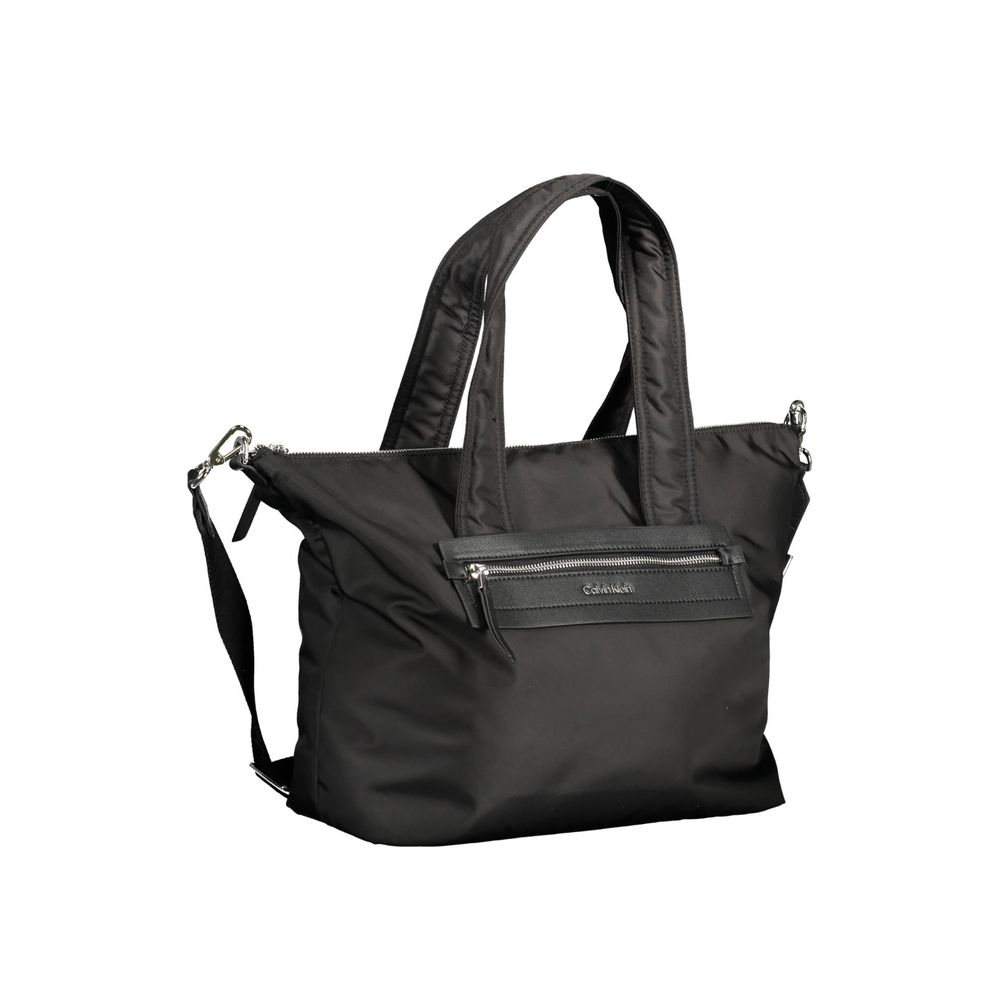 Schwarze Polyester-Handtasche
