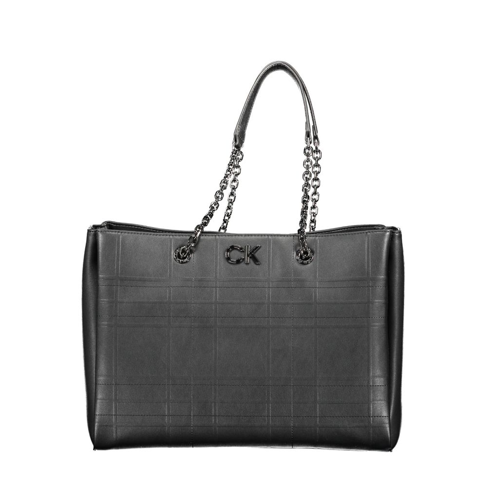Schwarze Polyester-Handtasche