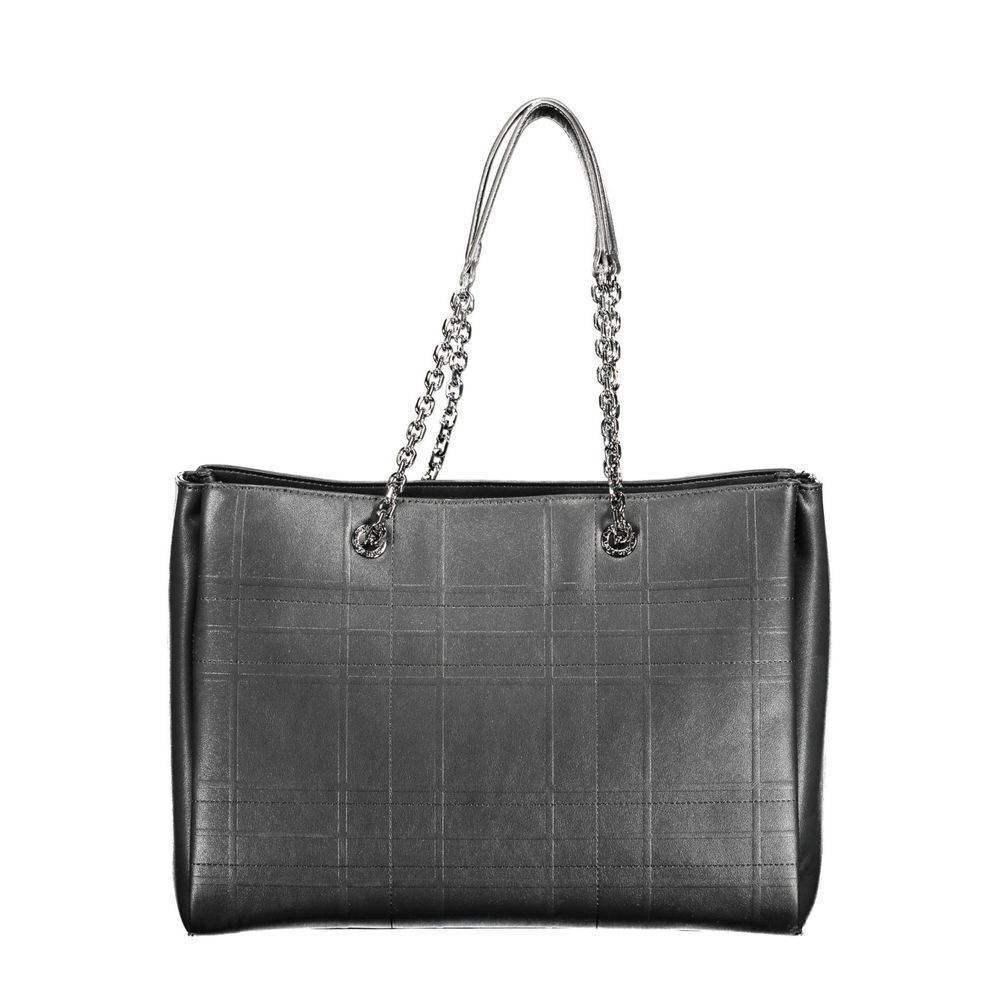 Schwarze Polyester-Handtasche