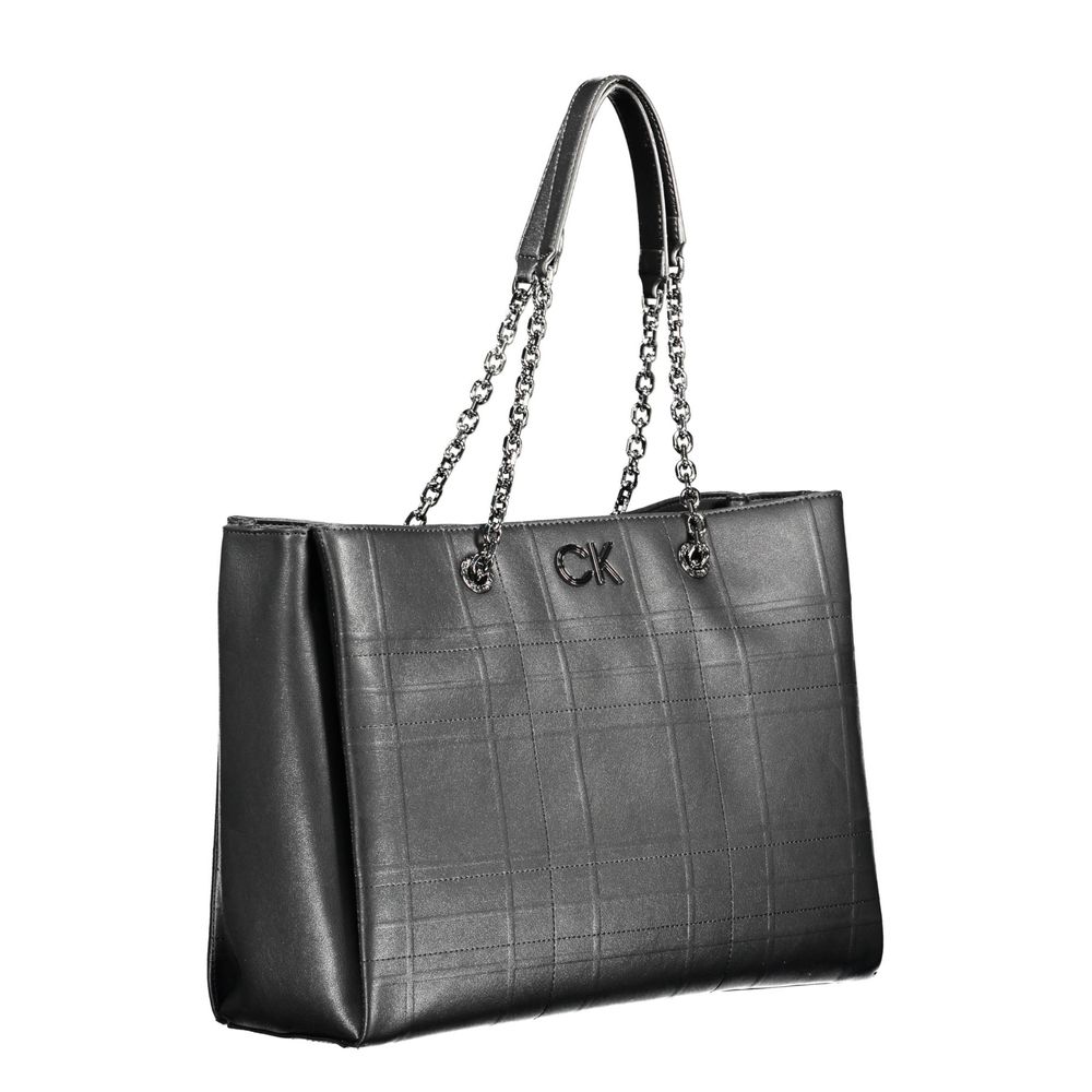 Schwarze Polyester-Handtasche