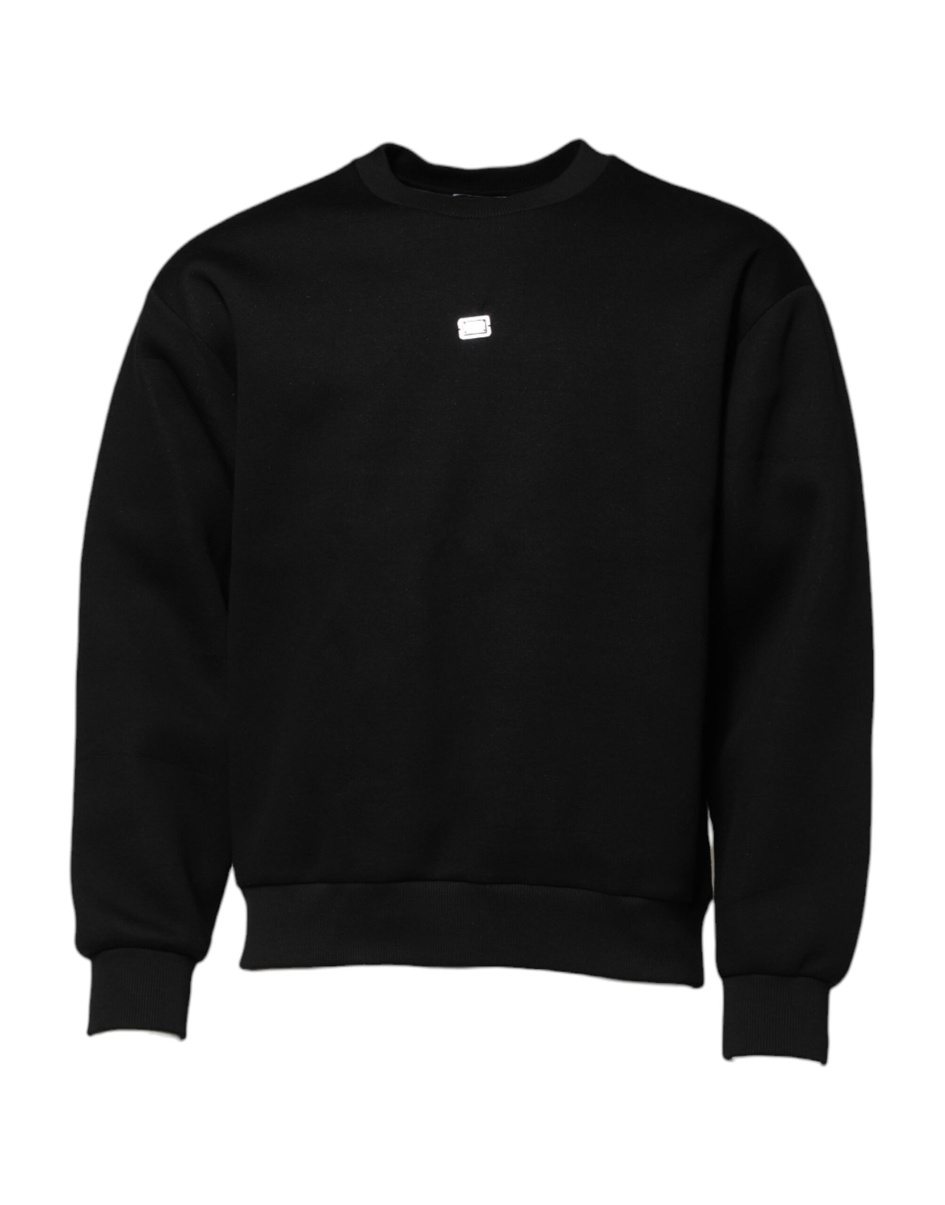 Schwarzer Modal-Pullover mit DG-Logo-Plakette