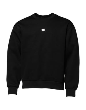 Schwarzer Modal-Pullover mit DG-Logo-Plakette