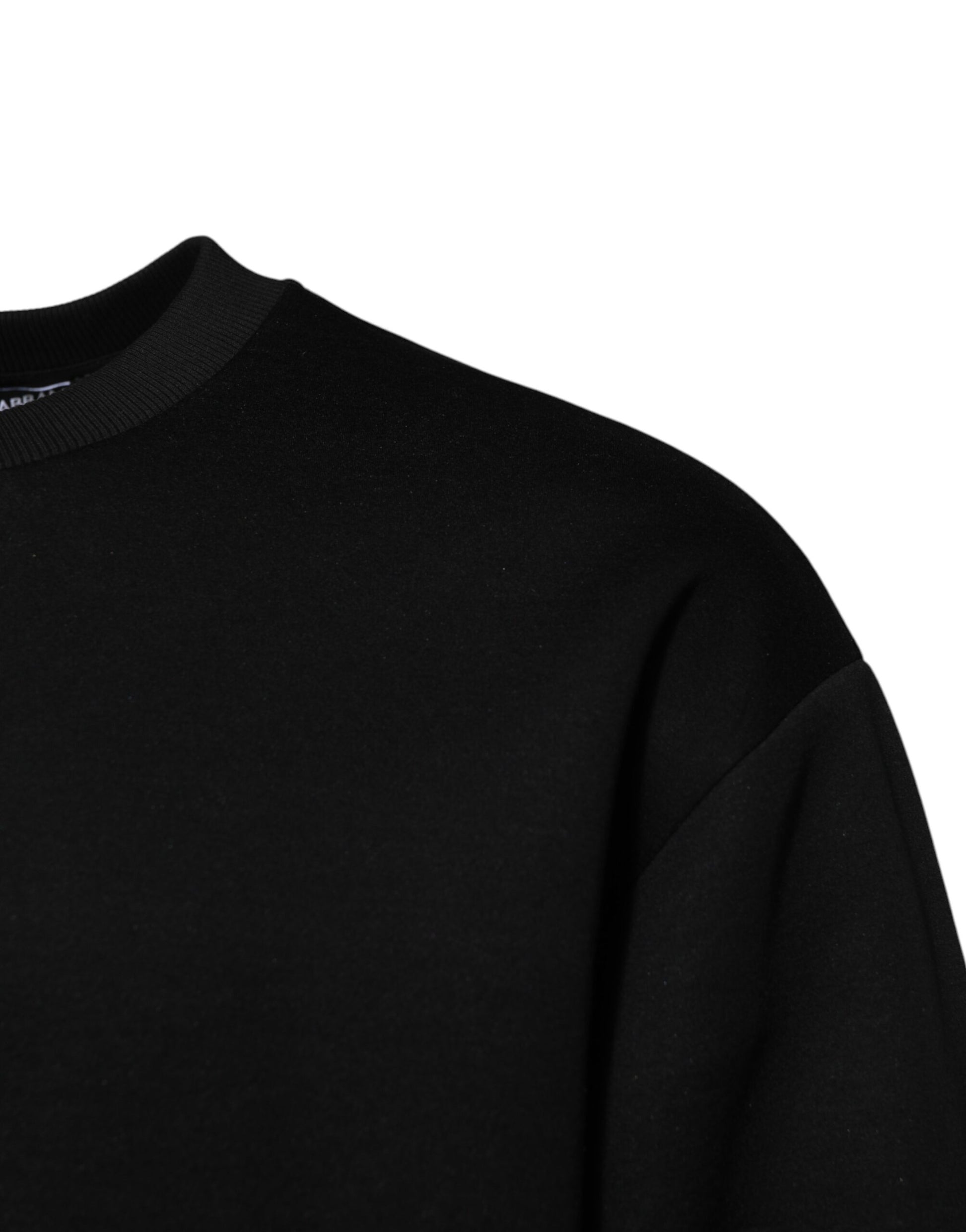 Schwarzer Modal-Pullover mit DG-Logo-Plakette