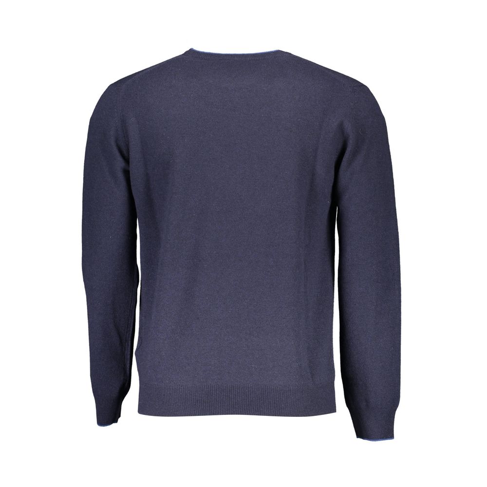 Blauer Wollpullover