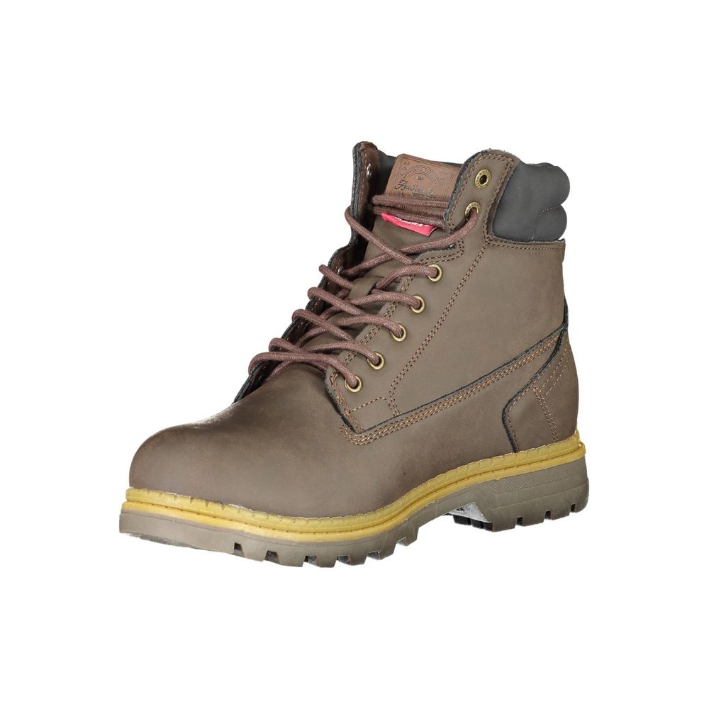 Brauner Polyesterstiefel