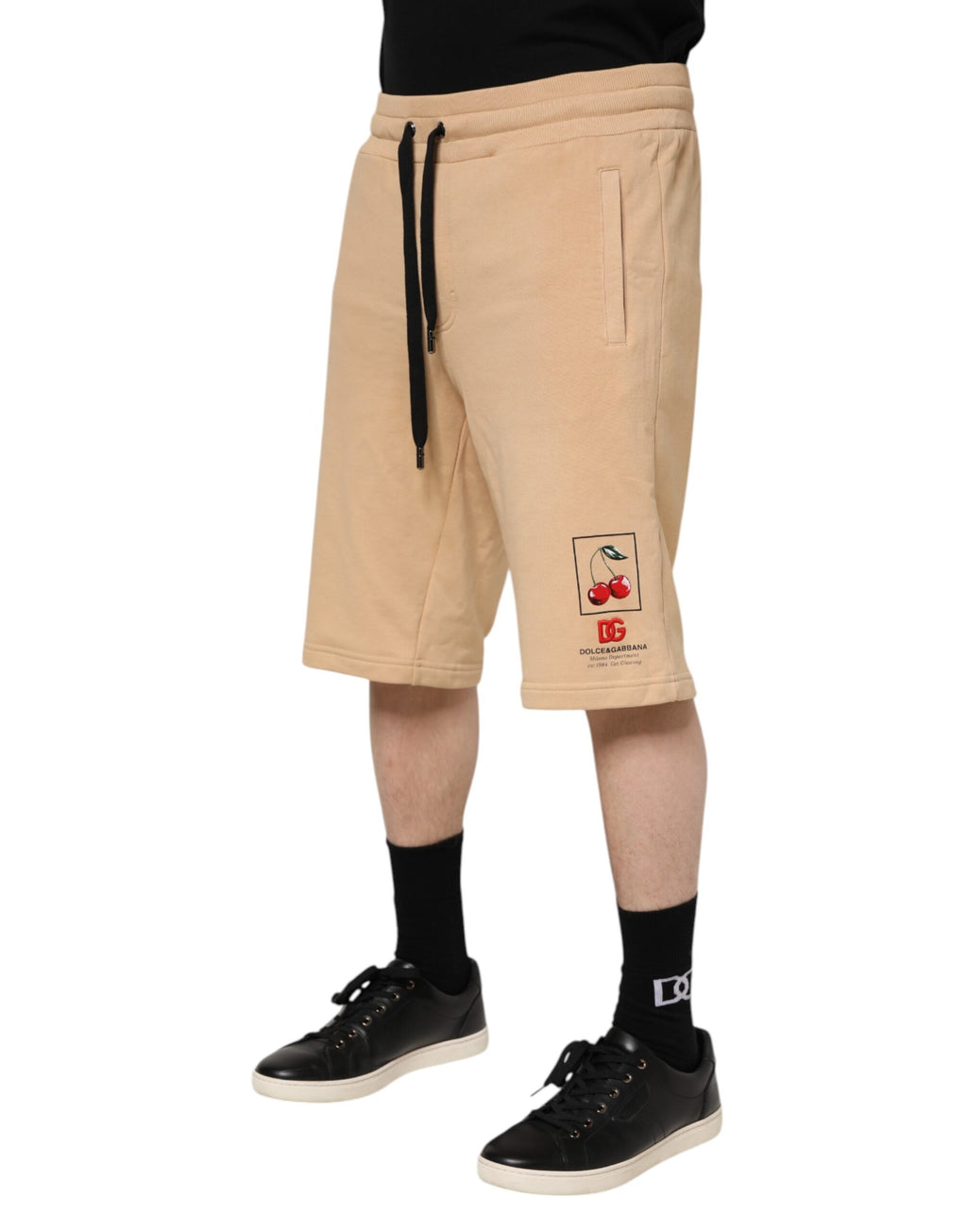Gelbe Herren Bermuda Sweatshorts aus Baumwolle