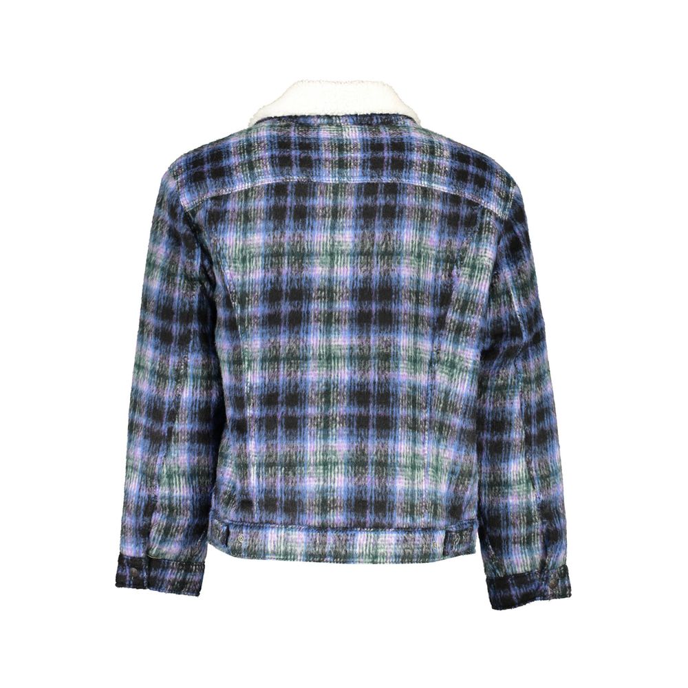 Blaue Polyesterjacke