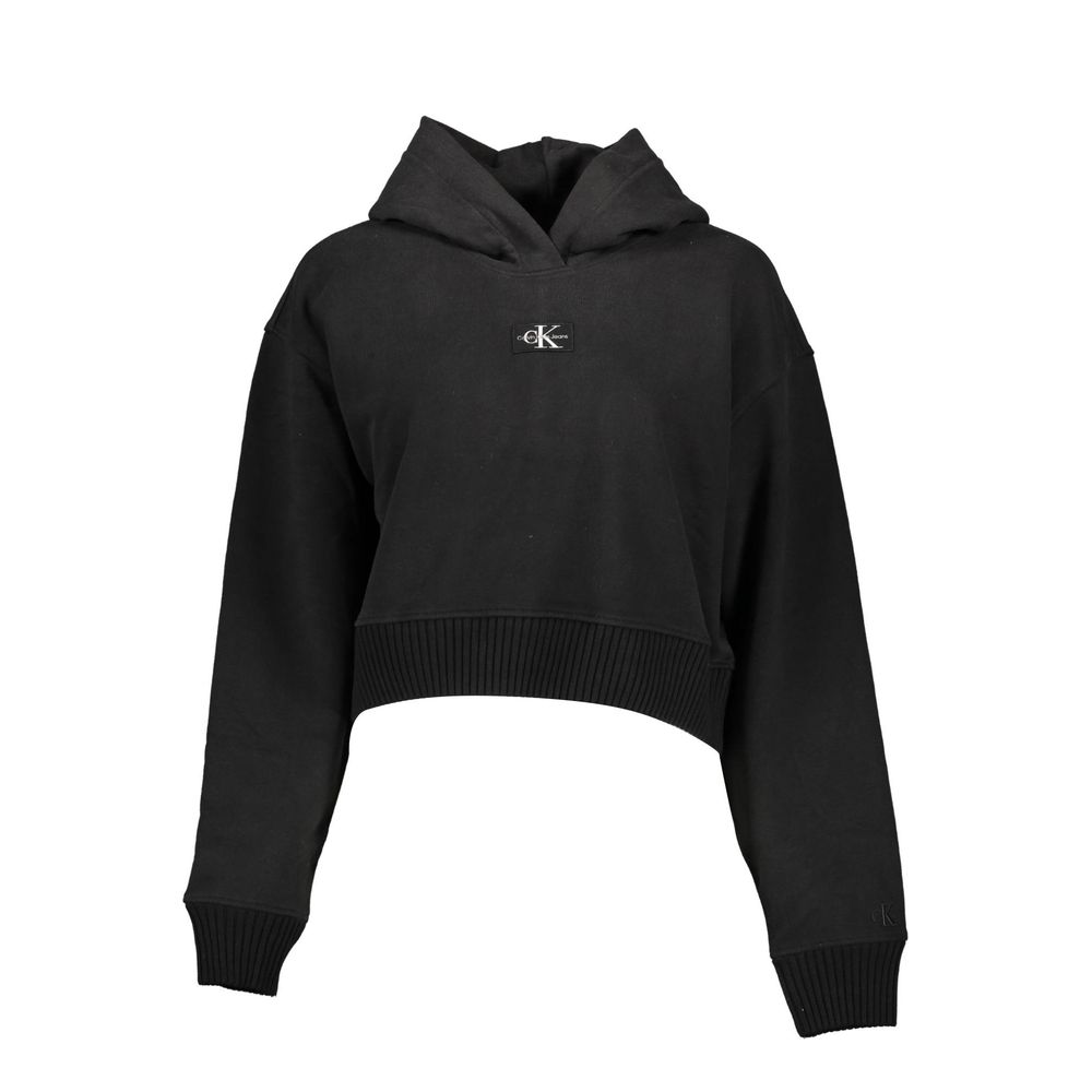 Schwarzer Baumwollpullover