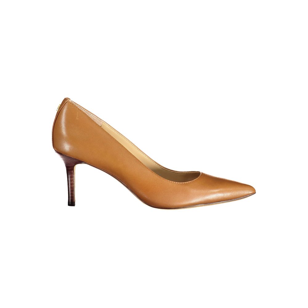 Braune flache Lederschuhe