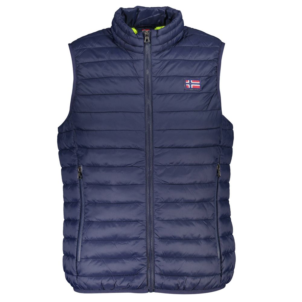 Blaue Polyesterjacke