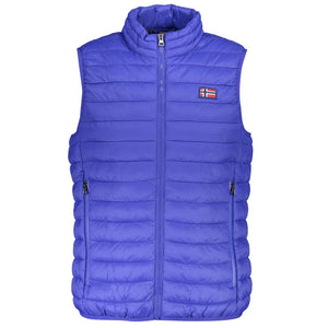 Blaue Polyesterjacke