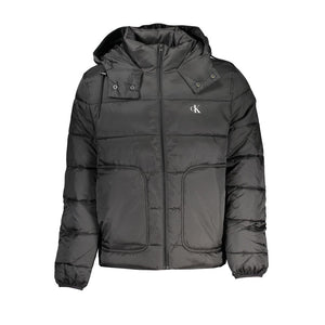 Schwarze Polyesterjacke