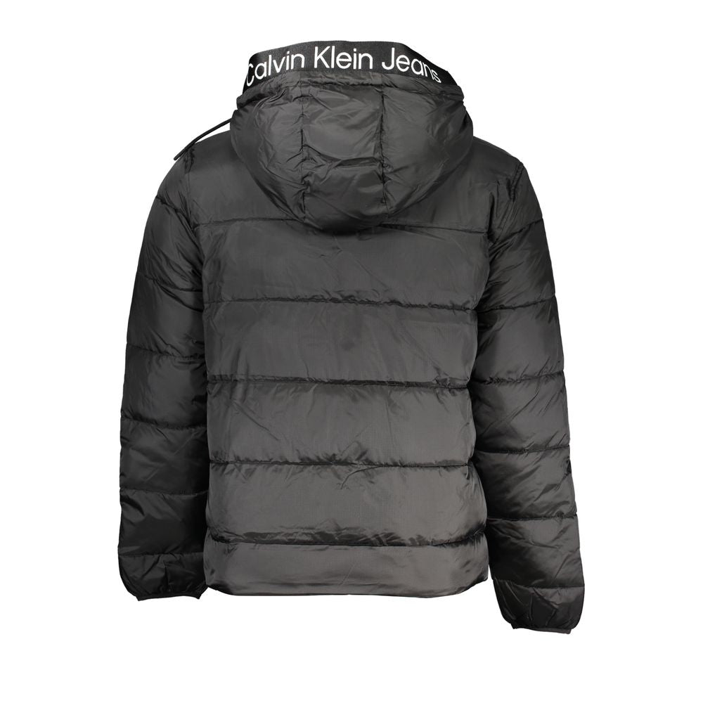 Schwarze Polyesterjacke