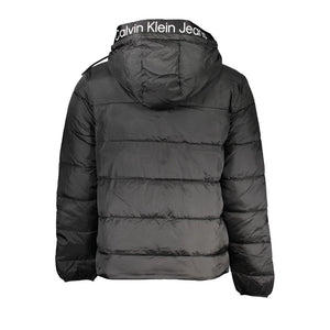 Schwarze Polyesterjacke