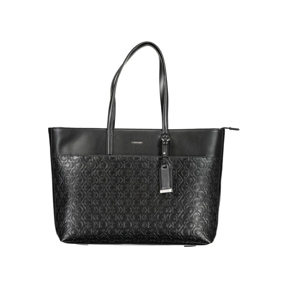 Schwarze Polyester-Handtasche