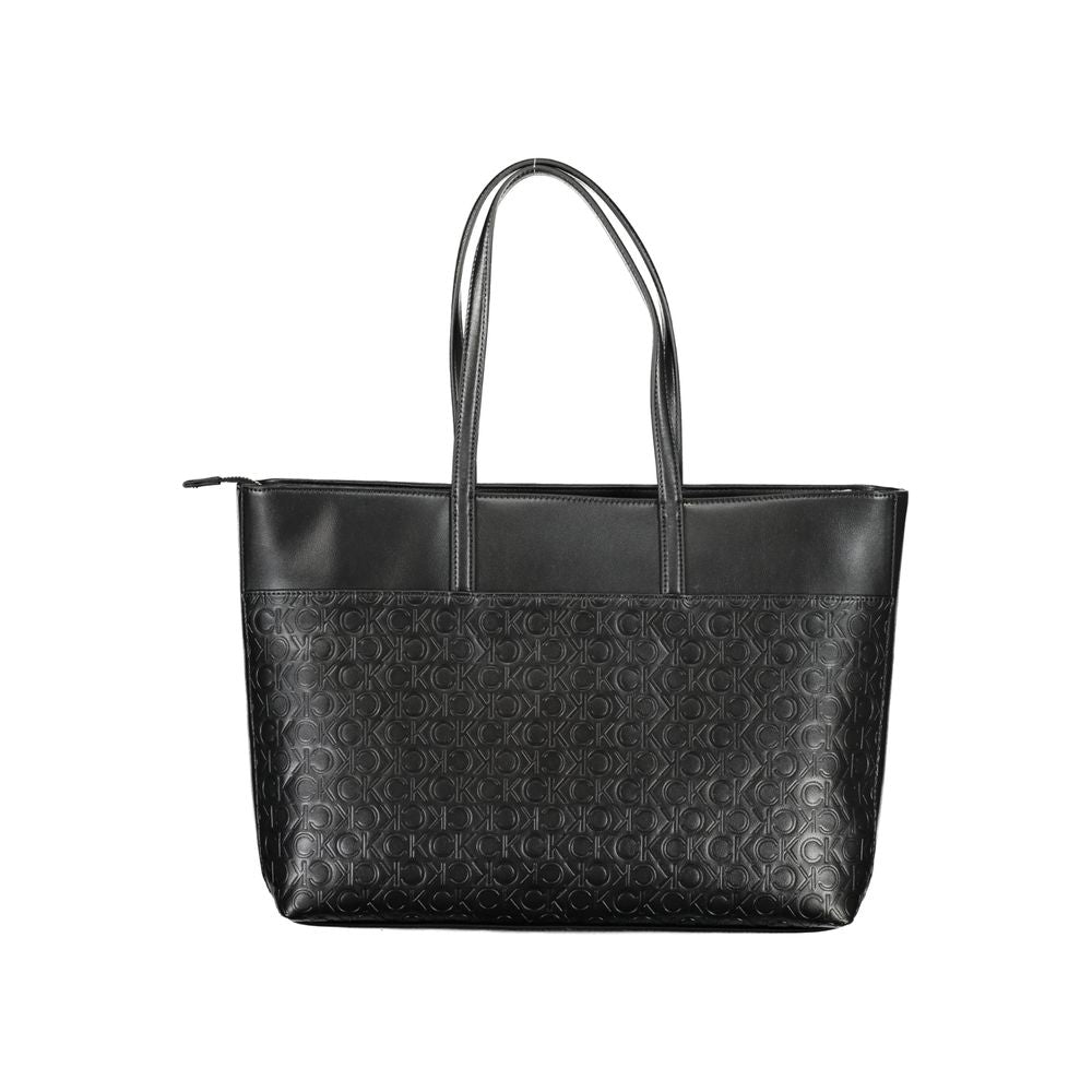 Schwarze Polyester-Handtasche
