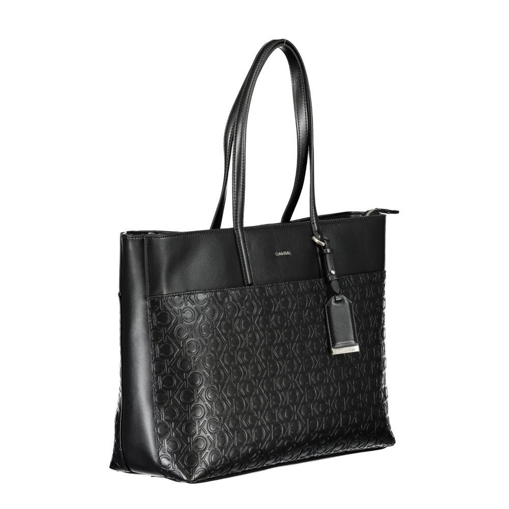 Schwarze Polyester-Handtasche