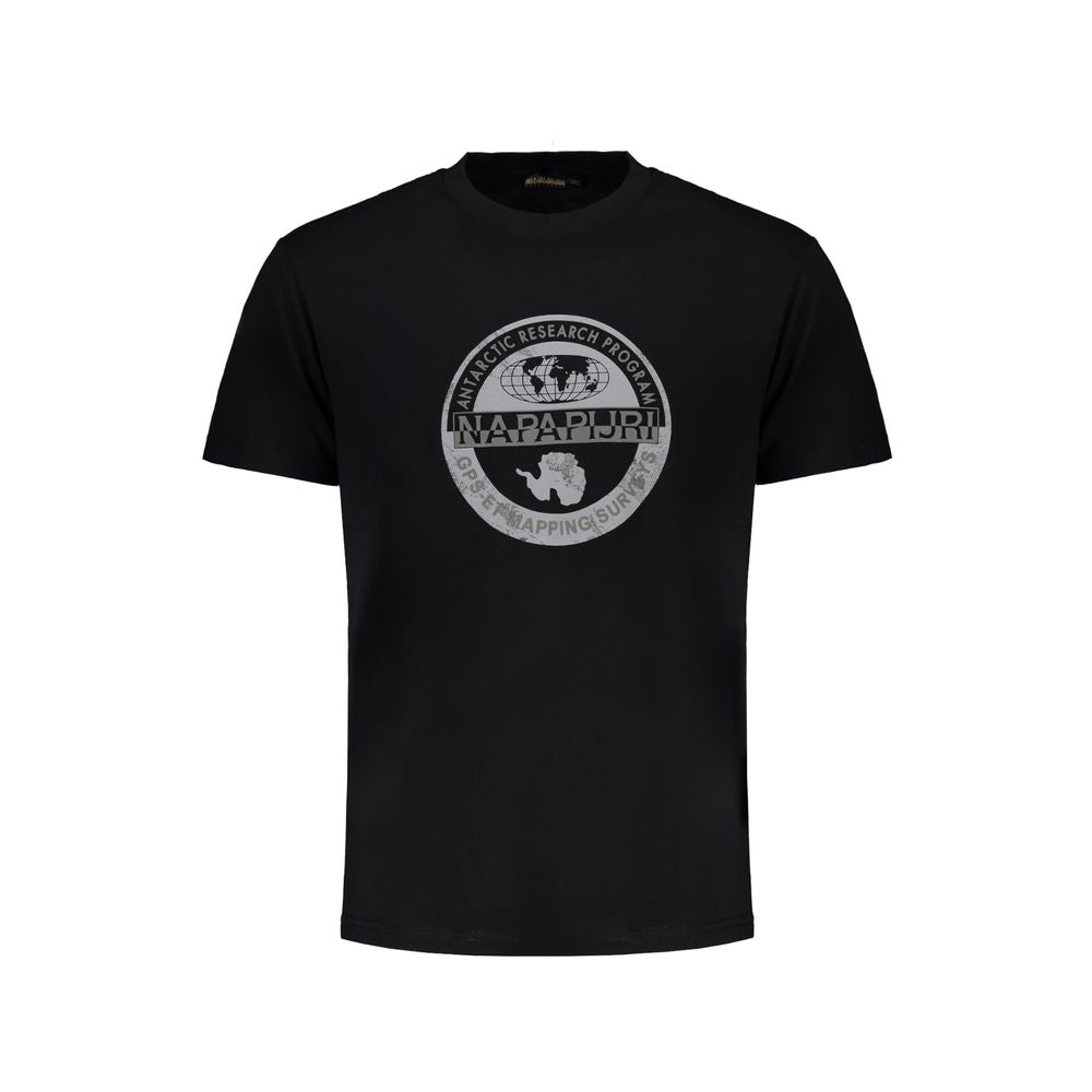 Schwarzes Baumwoll-T-Shirt