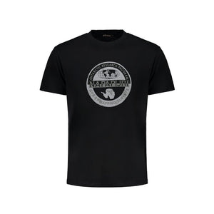 Schwarzes Baumwoll-T-Shirt