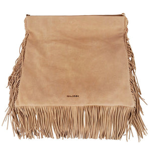 Beige Umhängetasche aus Kalbsleder