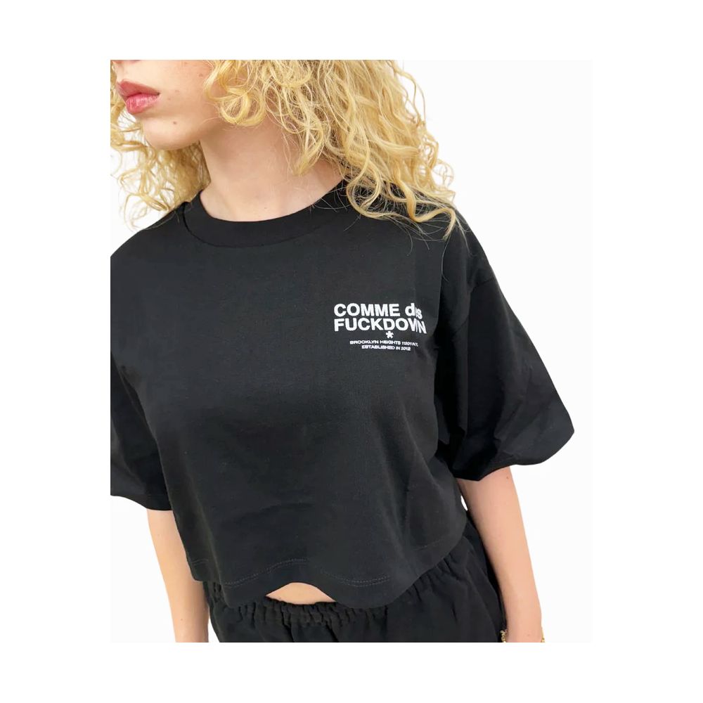 Schwarze Baumwolloberteile und T-Shirts