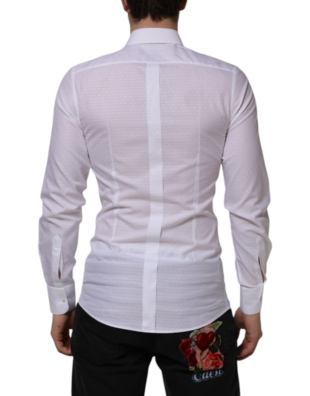Dolce & Gabbana White Cotton GOLD Long Sleeves Formal Shirt