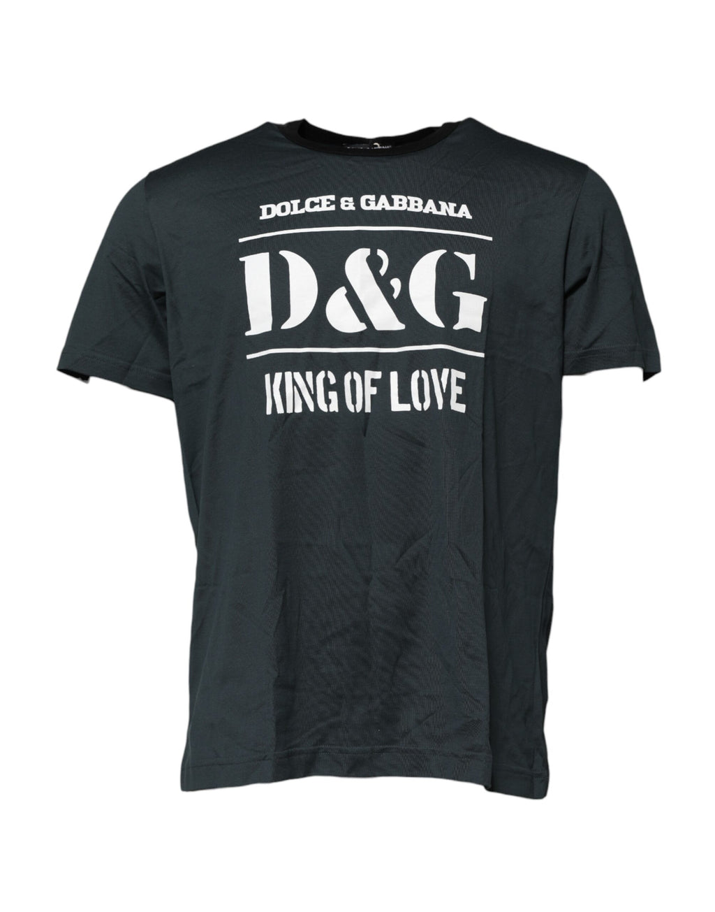 Schwarzes bedrucktes Kurzarm-T-Shirt aus Baumwolle