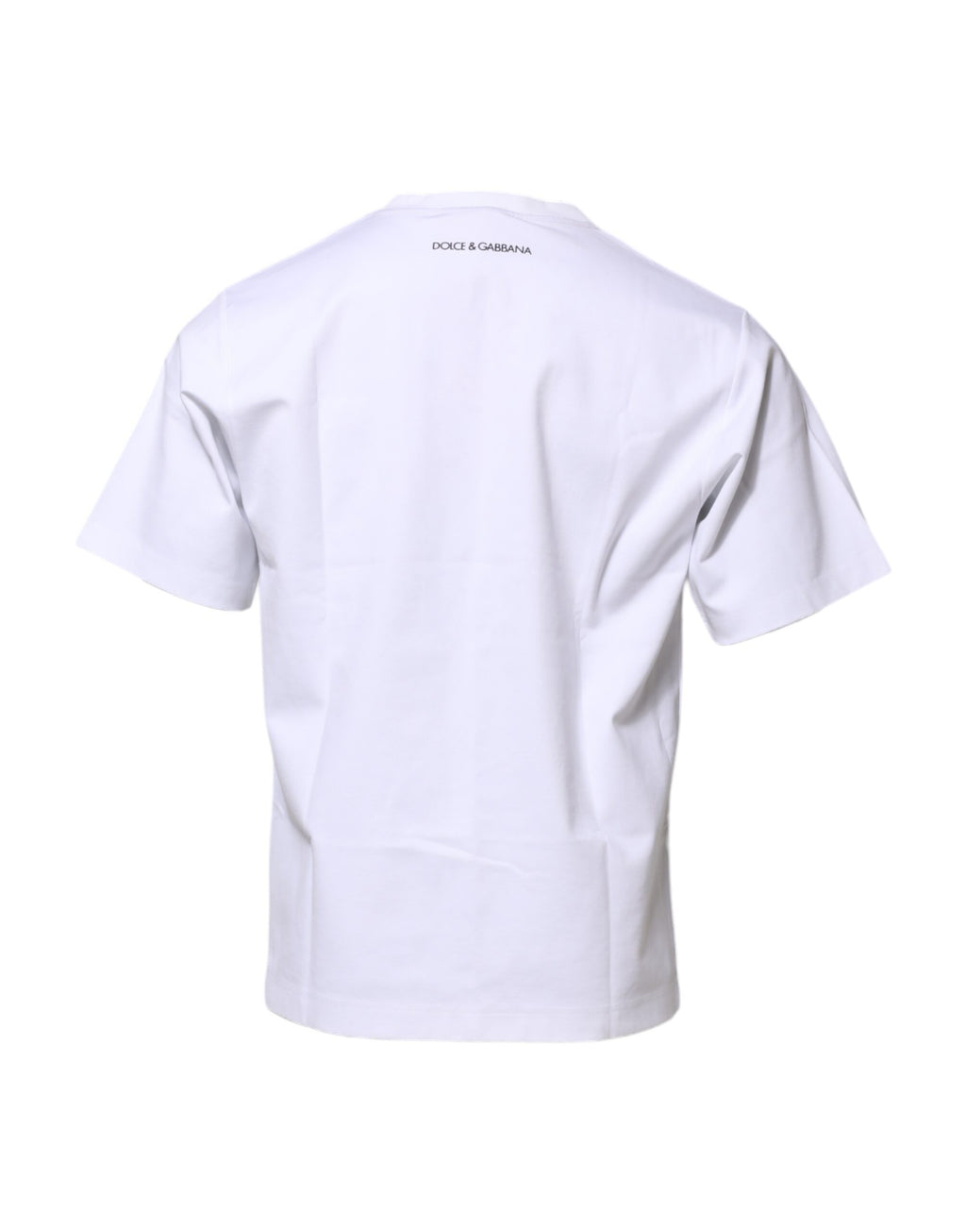 Weißes Baumwoll-T-Shirt mit Rundhalsausschnitt und Grafikdruck