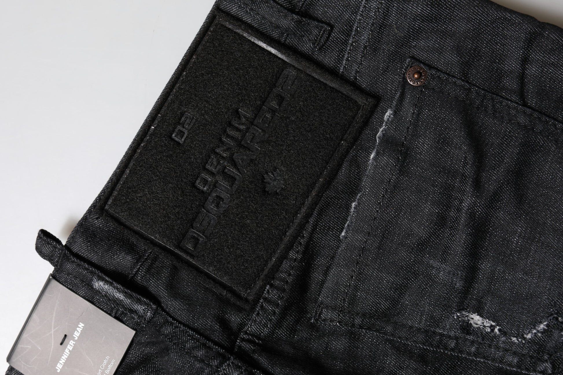 Schwarze Skinny-Jeans aus Baumwolle mit niedriger Taille