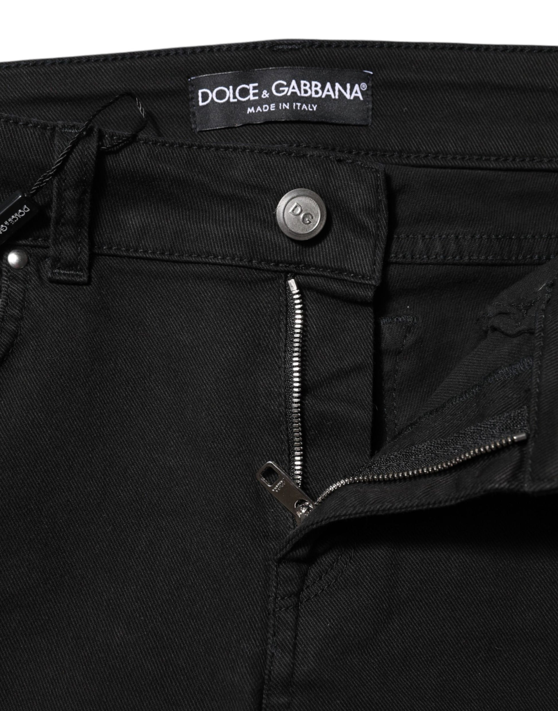 Dolce & Gabbana Black Cotton Stretch Slim Fit Denim Jeans